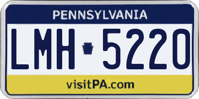 PA license plate LMH5220