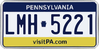 PA license plate LMH5221