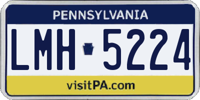 PA license plate LMH5224