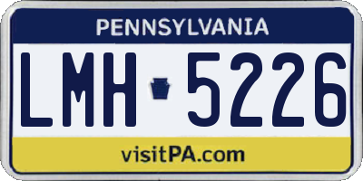 PA license plate LMH5226
