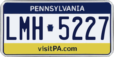 PA license plate LMH5227