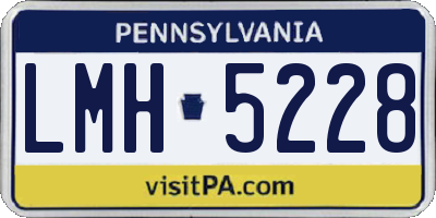 PA license plate LMH5228