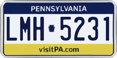 PA license plate LMH5231