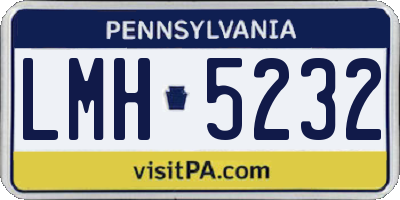 PA license plate LMH5232