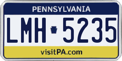 PA license plate LMH5235