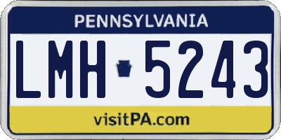PA license plate LMH5243