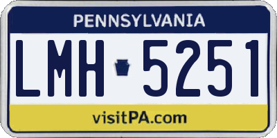 PA license plate LMH5251