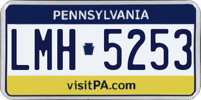 PA license plate LMH5253