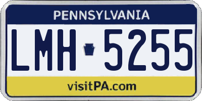 PA license plate LMH5255