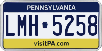 PA license plate LMH5258