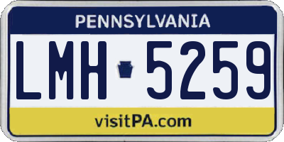 PA license plate LMH5259