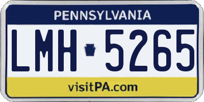 PA license plate LMH5265
