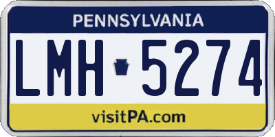 PA license plate LMH5274