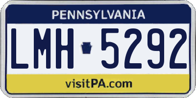 PA license plate LMH5292