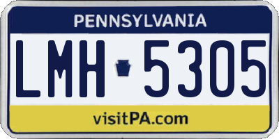 PA license plate LMH5305