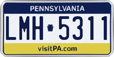 PA license plate LMH5311