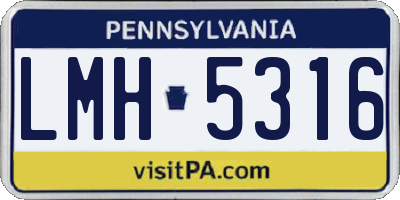 PA license plate LMH5316