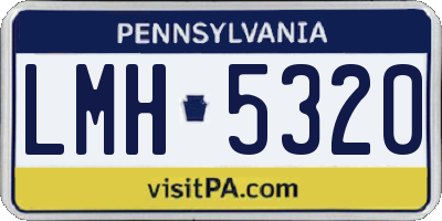 PA license plate LMH5320
