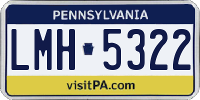 PA license plate LMH5322