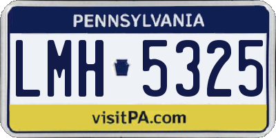 PA license plate LMH5325