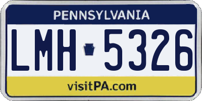 PA license plate LMH5326