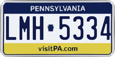 PA license plate LMH5334