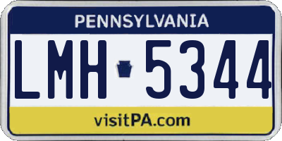 PA license plate LMH5344