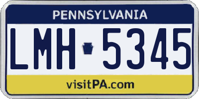 PA license plate LMH5345