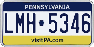 PA license plate LMH5346