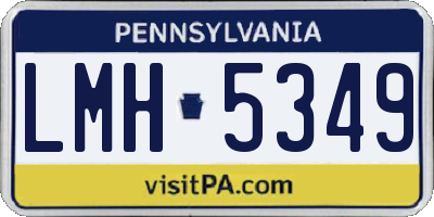 PA license plate LMH5349