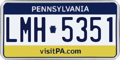 PA license plate LMH5351