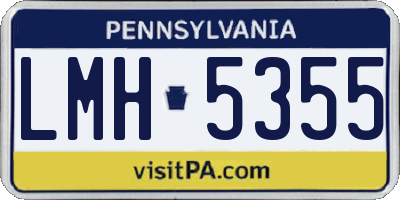 PA license plate LMH5355