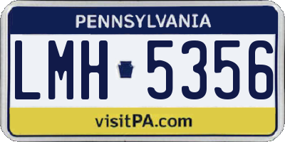 PA license plate LMH5356