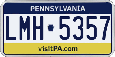 PA license plate LMH5357
