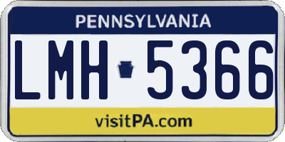 PA license plate LMH5366