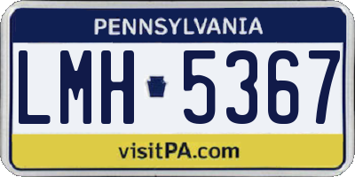 PA license plate LMH5367
