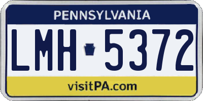 PA license plate LMH5372
