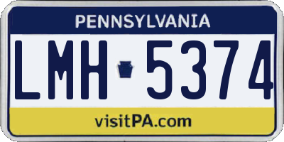 PA license plate LMH5374