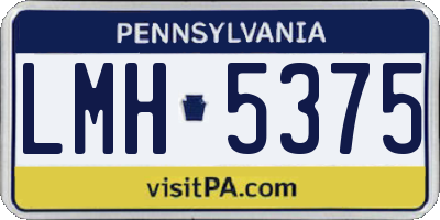 PA license plate LMH5375