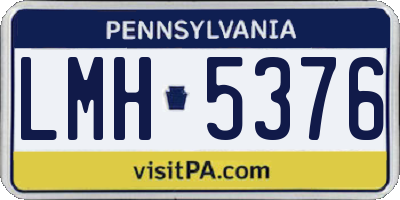 PA license plate LMH5376