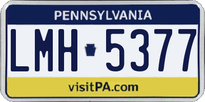 PA license plate LMH5377