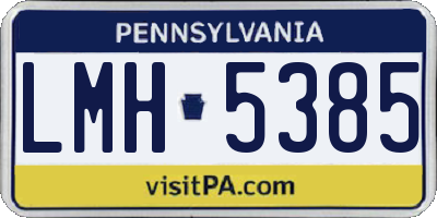 PA license plate LMH5385