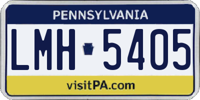 PA license plate LMH5405