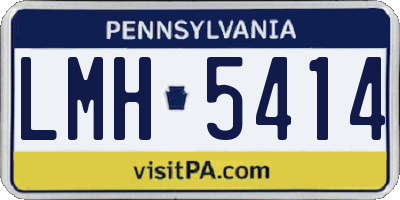 PA license plate LMH5414
