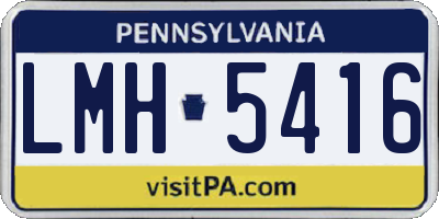 PA license plate LMH5416