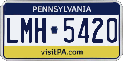 PA license plate LMH5420