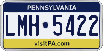 PA license plate LMH5422