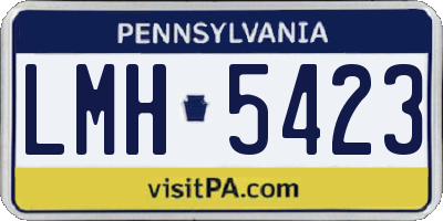 PA license plate LMH5423