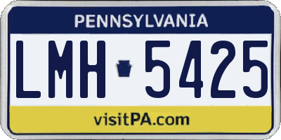 PA license plate LMH5425