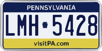 PA license plate LMH5428